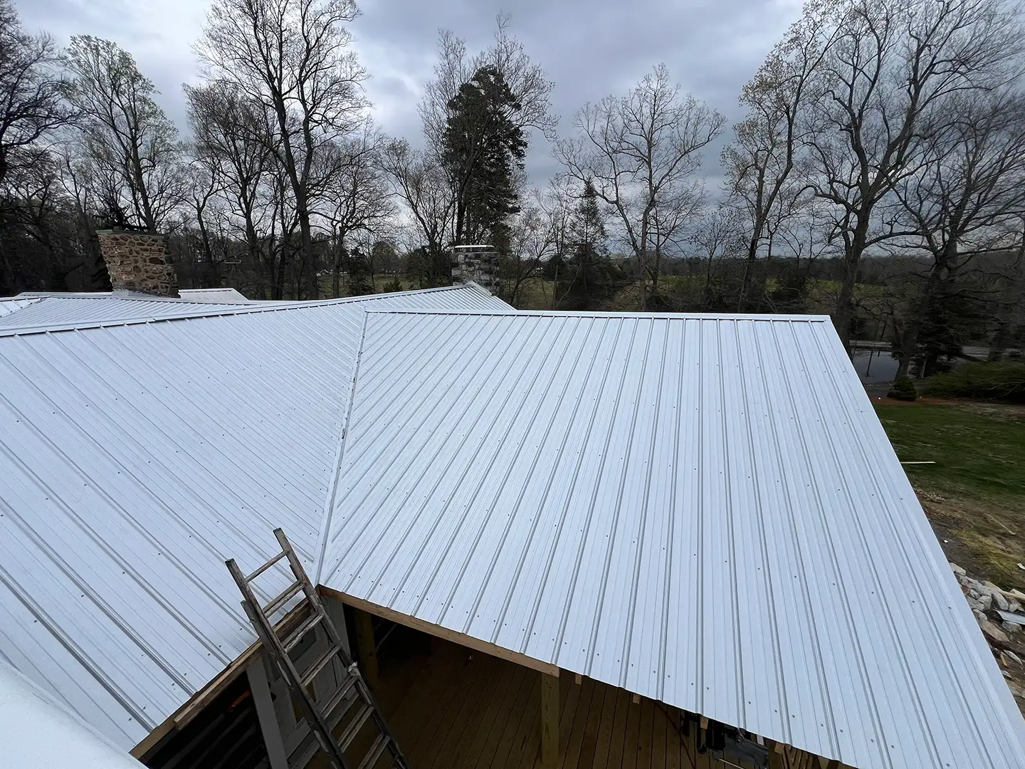 Metal roofing installation by P.J Roofing LLC